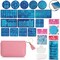 18 Piece Nail Stamper Kit with Stamps, Plates & Stencils, Manicure Nail Art Stamping Tools with Pink Storage Case